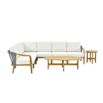 Lutie 9 piece rattan sectional seating group with cushions hotsell